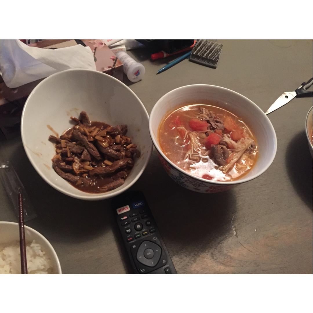 家常菜~杏鲍菇烧牛肉粒
