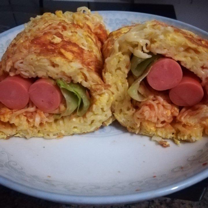 早餐 泡面饼 大彤小羽做的泡面饼 赞 泡面,鸡蛋