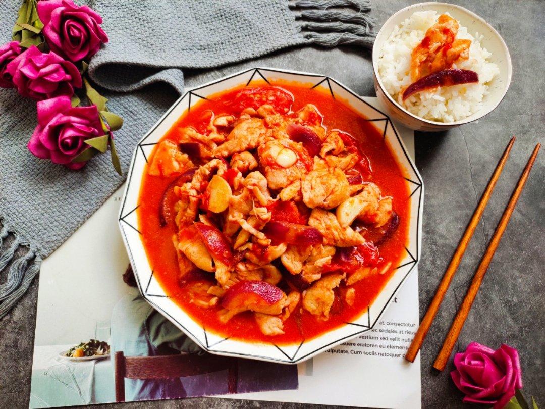 【番茄烩鸡片【松下分体式电饭煲】图片】不负筱食光_下厨房