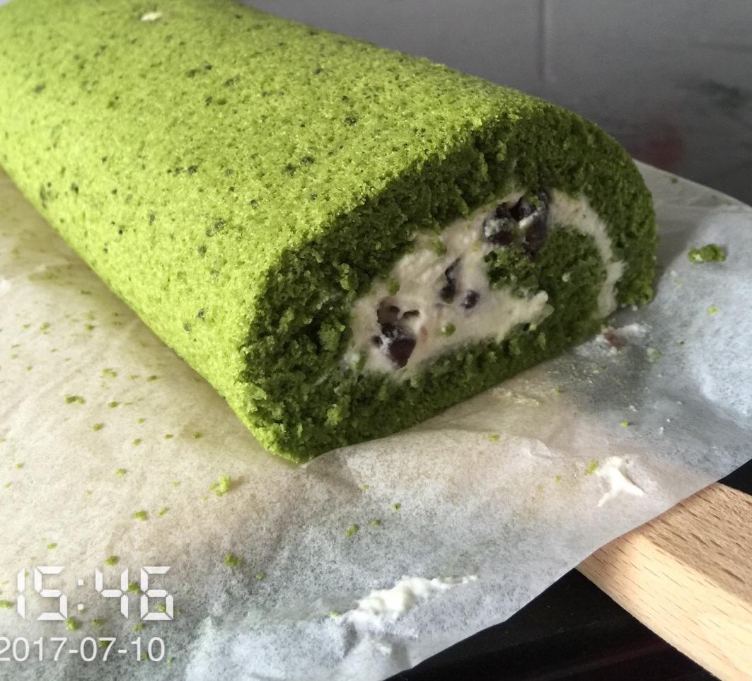 抹茶红豆蛋糕卷