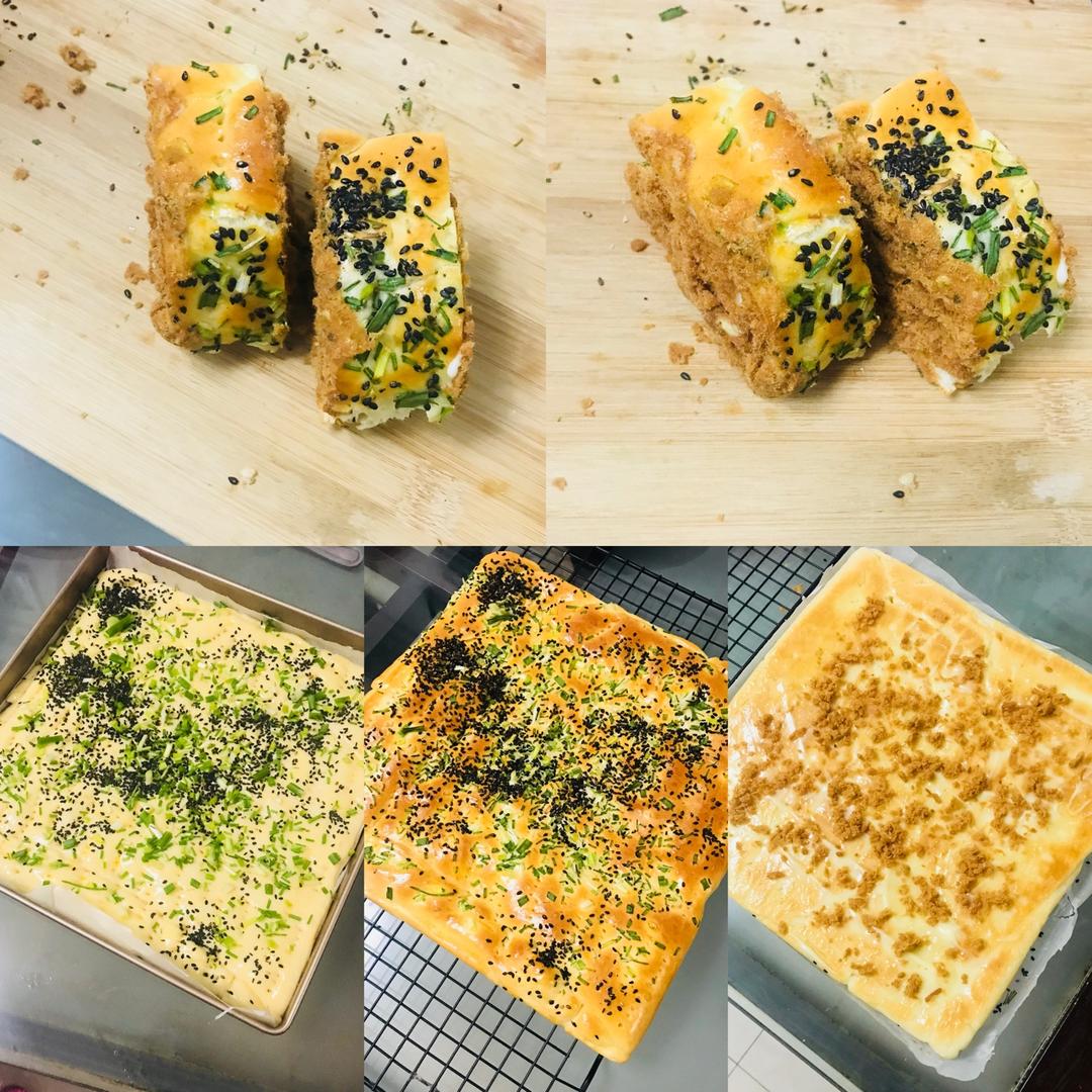 香葱肉松面包卷