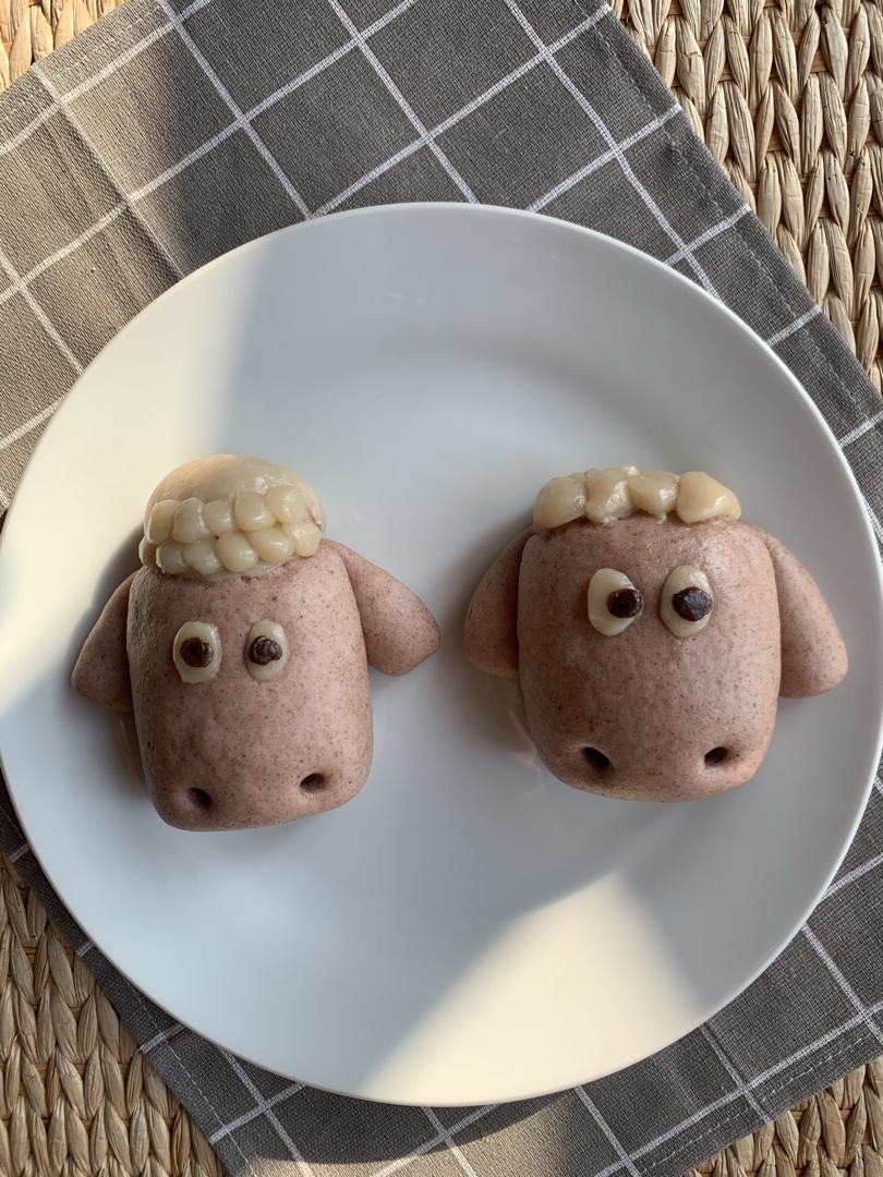 黑小麦卡通刀切馒头手工揉面水光肌两个造型详细步骤