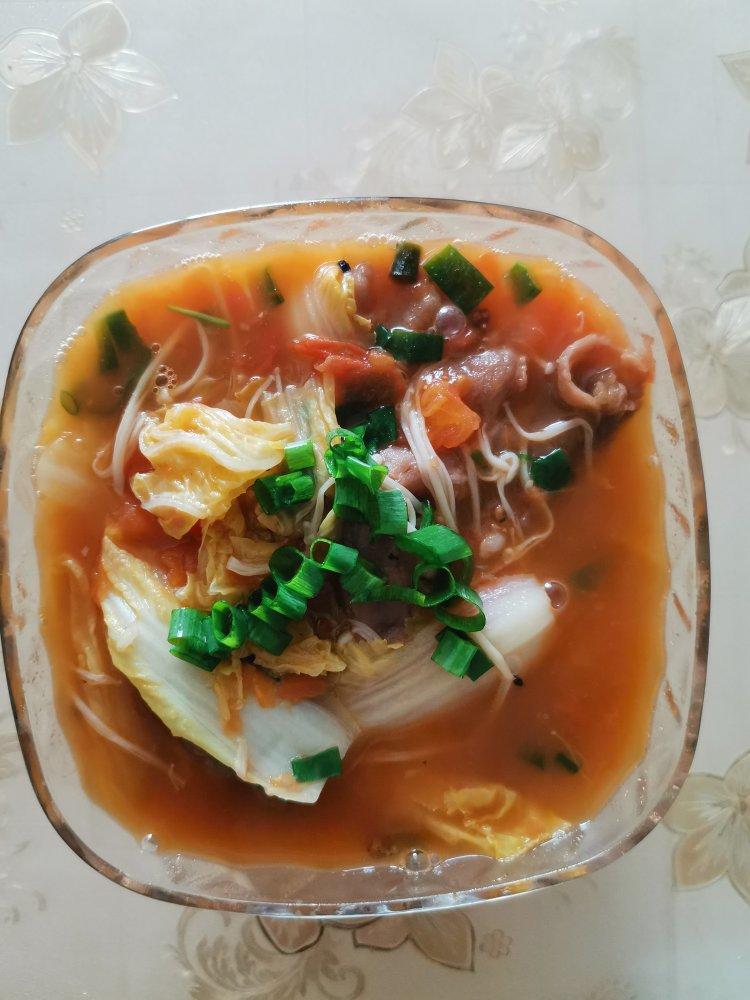 番茄肥牛金针菇（汤）