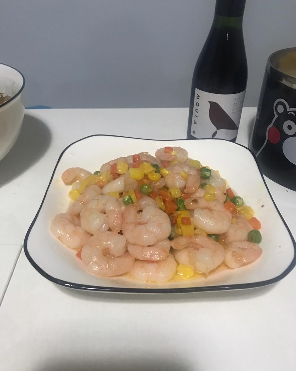 三色炒虾仁