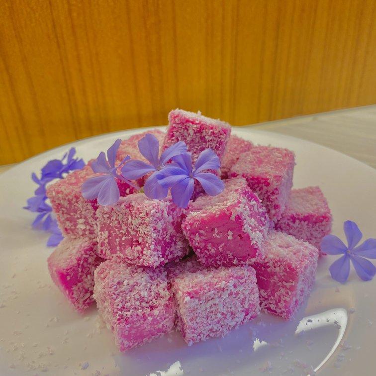 💖火龙果椰蓉牛奶小方