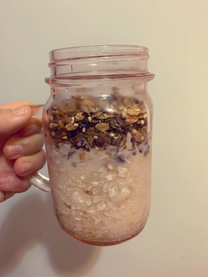 隔夜醪糟牛奶水果燕麦粥【轻卡甜品】