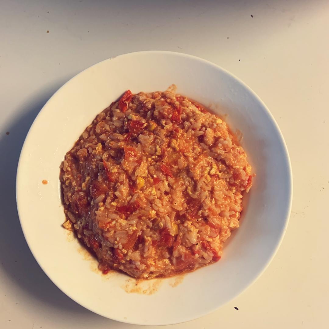 剩米饭这样做❗️番茄鸡蛋浓汤烩饭❗️连吃三碗都不够