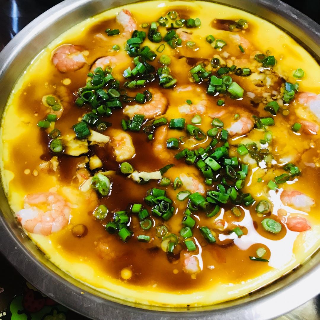 虾仁豆腐蒸水蛋