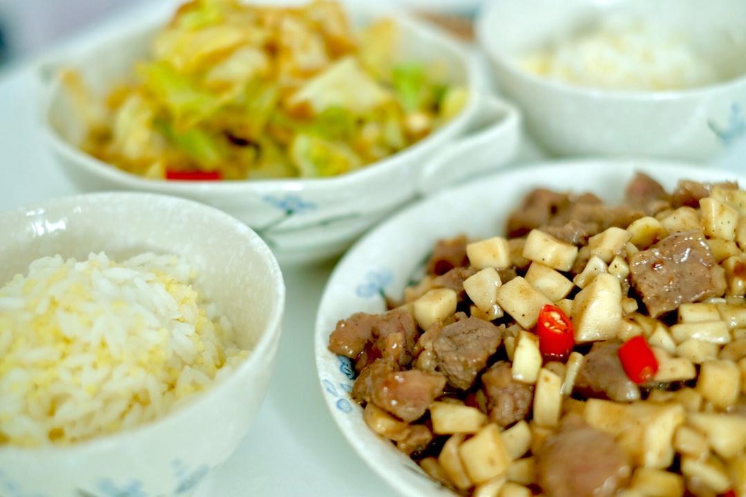 家常菜~杏鲍菇烧牛肉粒