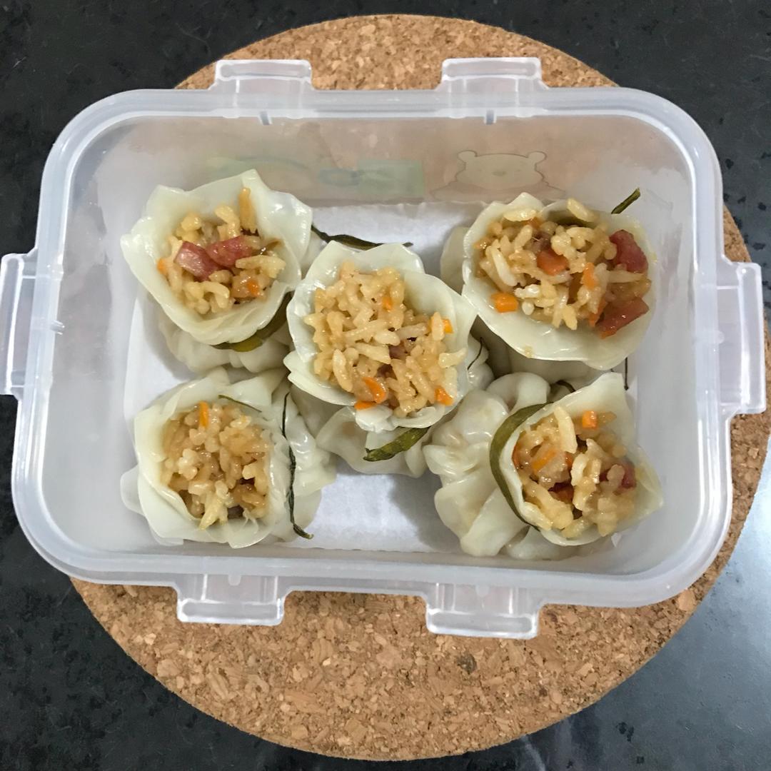 馄饨皮糯米烧麦