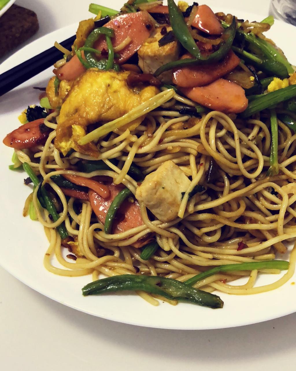 俩人席做的炒面