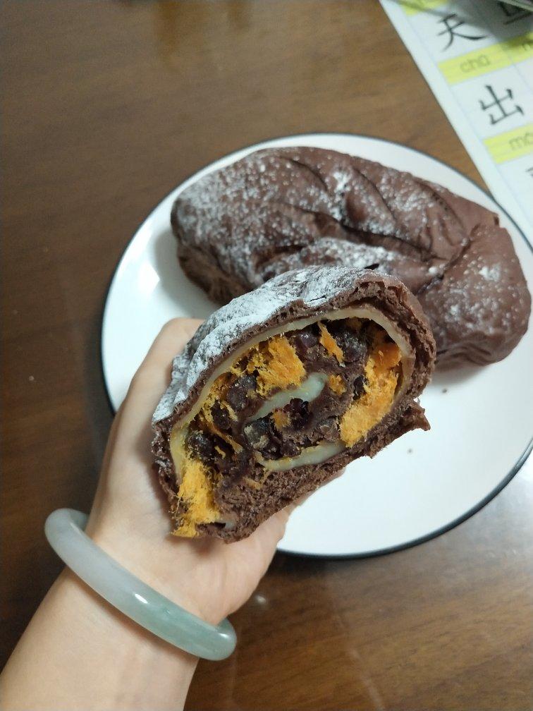 超级好吃简单好做的可可麻薯软欧面包