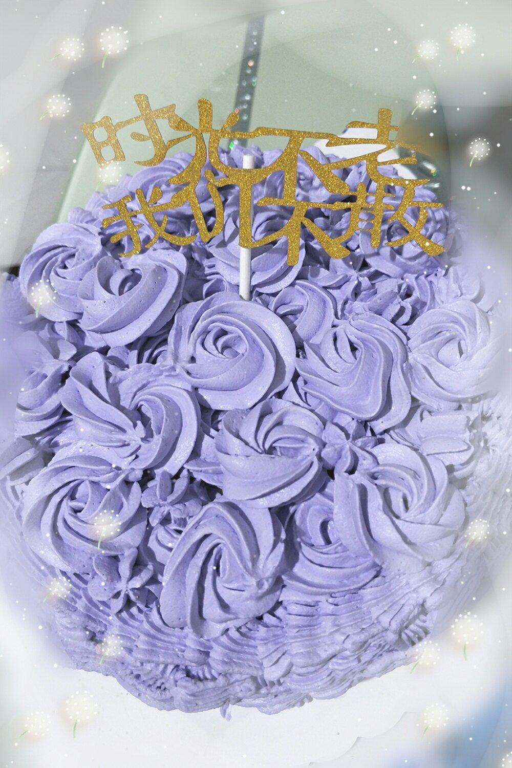 紫色玫瑰渐变裱花蛋糕