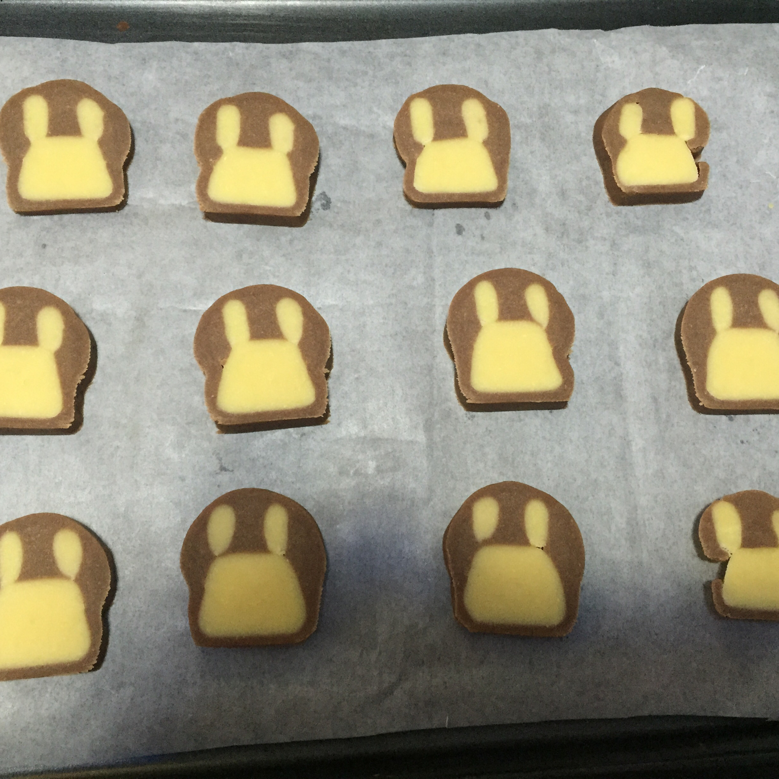 抹茶兔兔曲奇（比熊猫简单！超详细实物图+超良心手绘图）