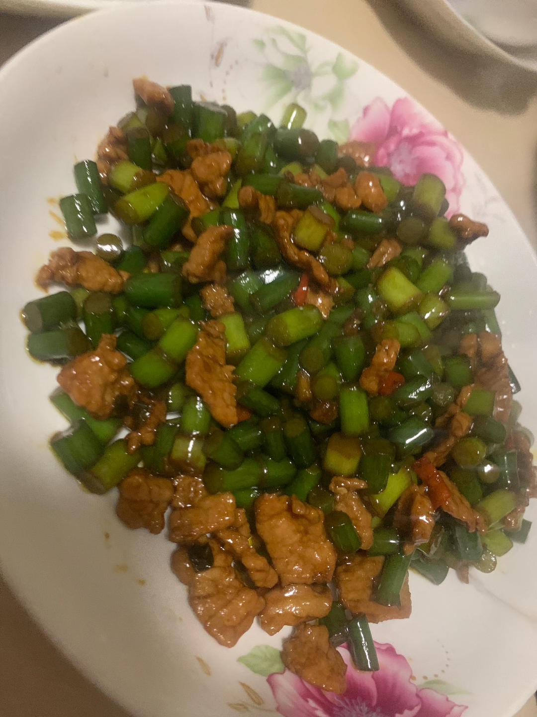 蒜苔炒肉末，三碗米饭都不够吃