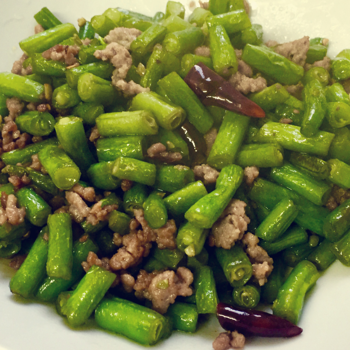 肉沫豆角下饭菜