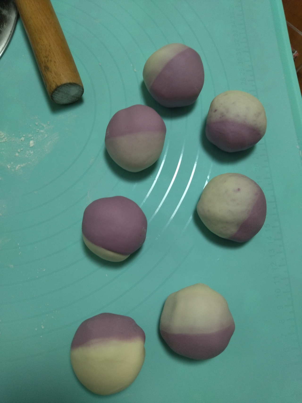 紫薯渐变包子多种造型的做法 步骤6