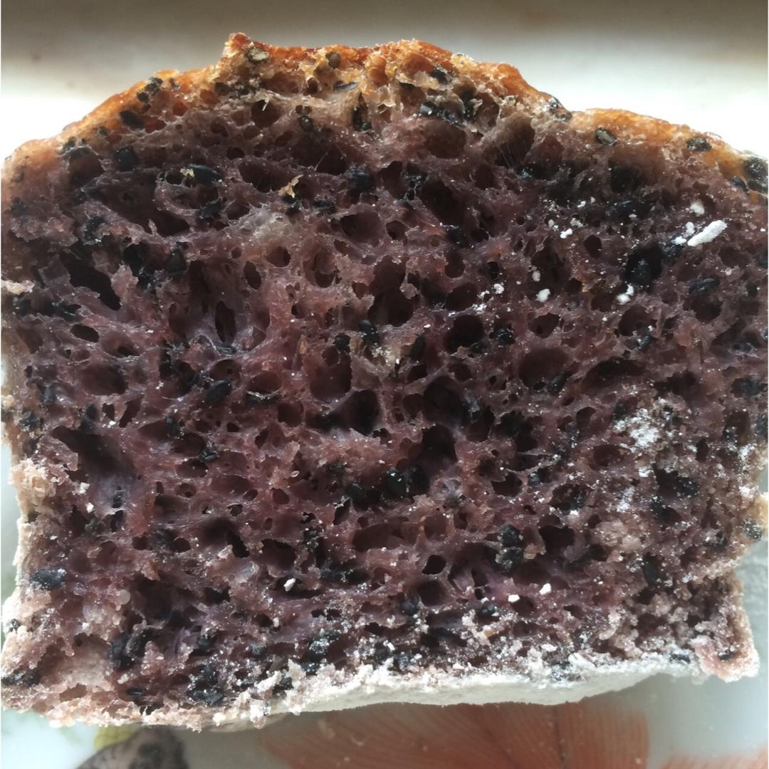 紫薯黑芝麻天然酵种欧包丨健康·烘焙