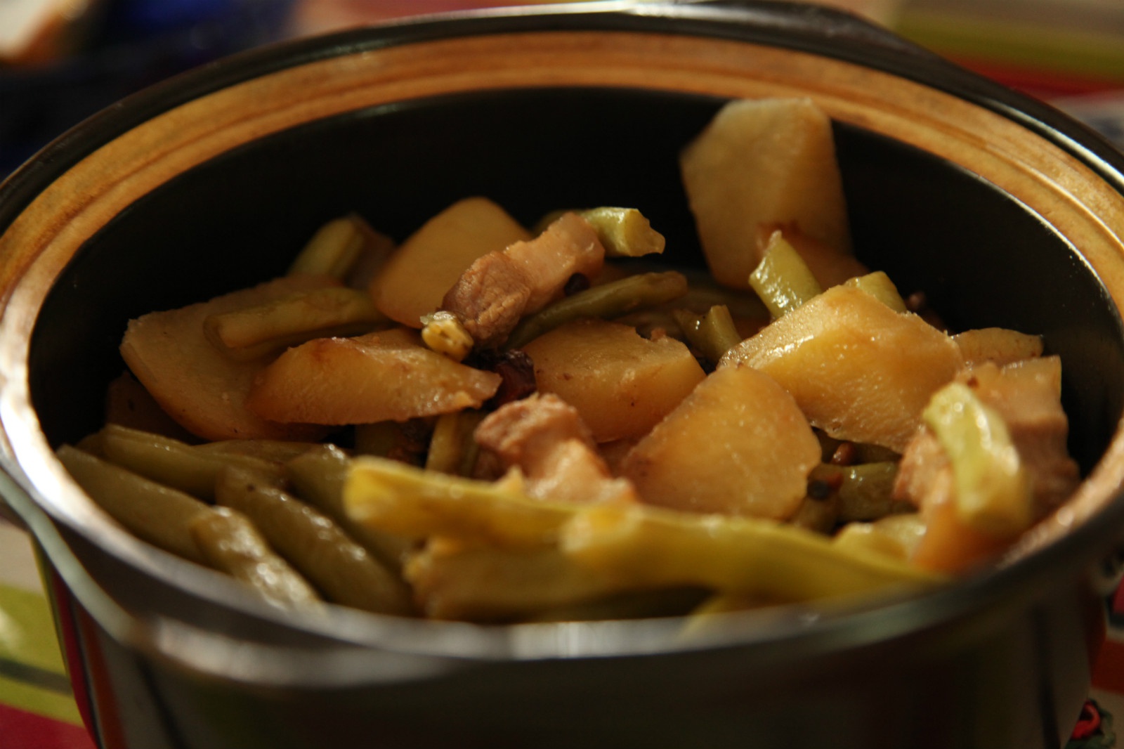 土豆花肉炖豆角
