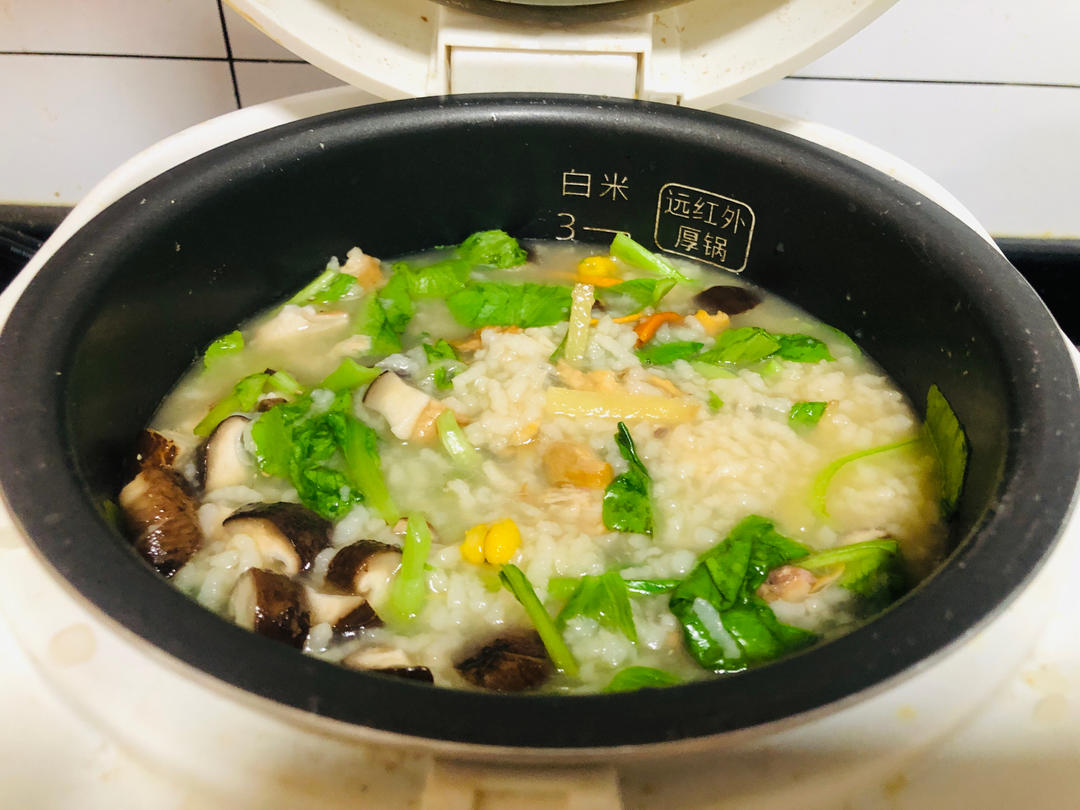 鸡丝蔬菜粥