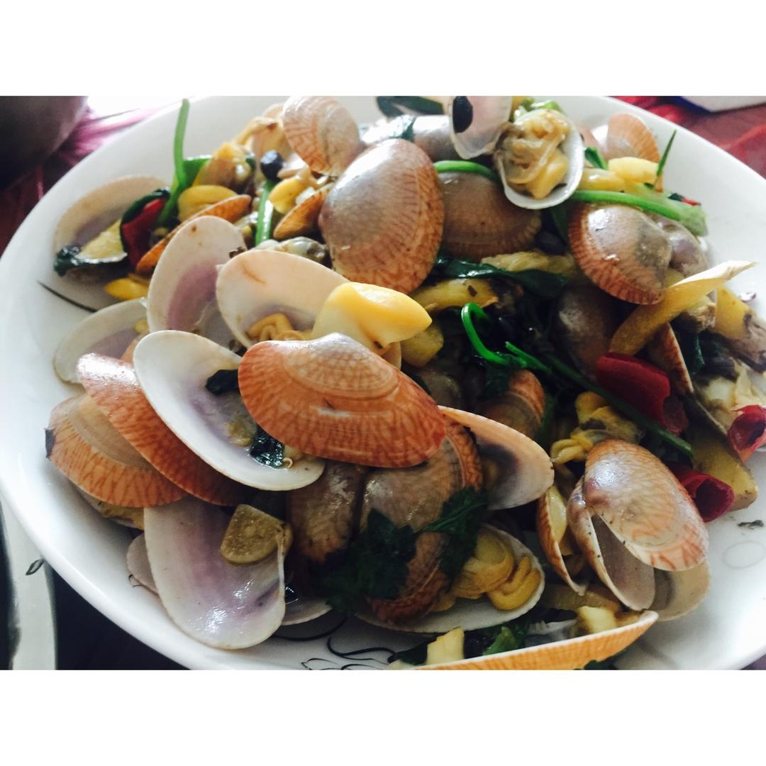 紫苏豉汁炒花甲