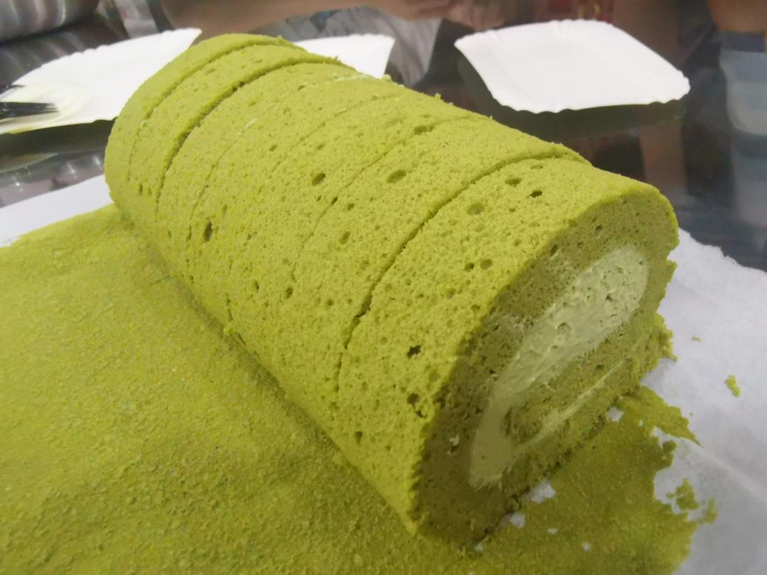 抹茶奶油蛋糕卷，一抹，倾心
