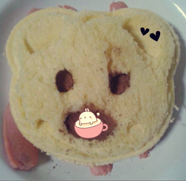 可爱小熊三明治早餐
