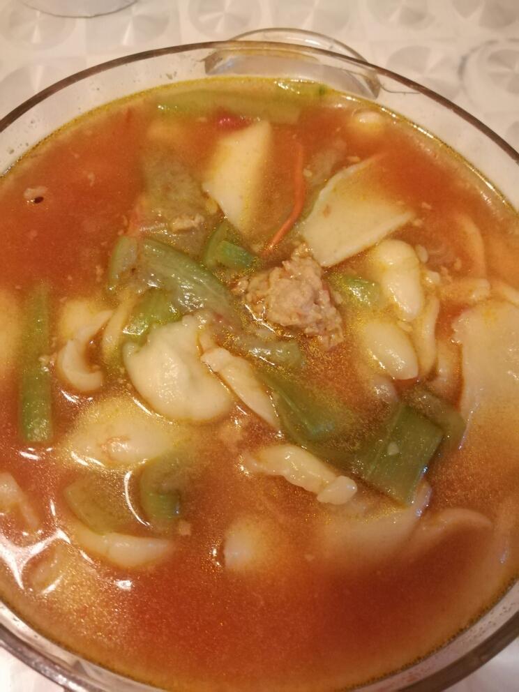 丝瓜刀削面片的做法