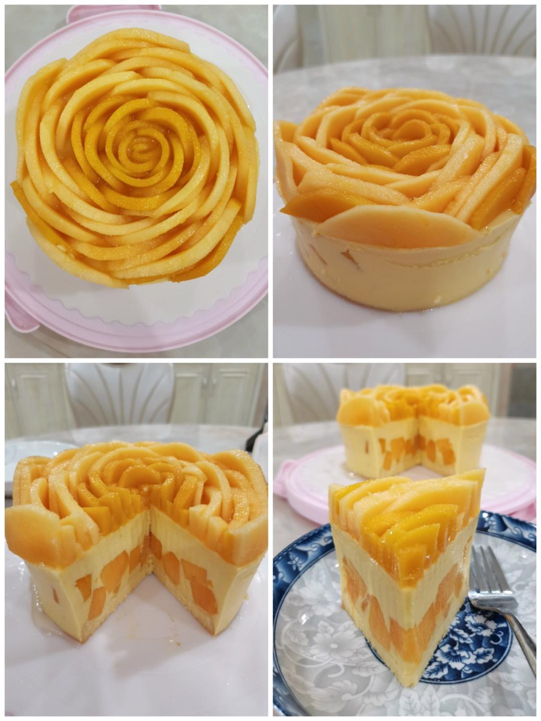 免烤箱6寸芒果慕斯蛋糕（有镜面）