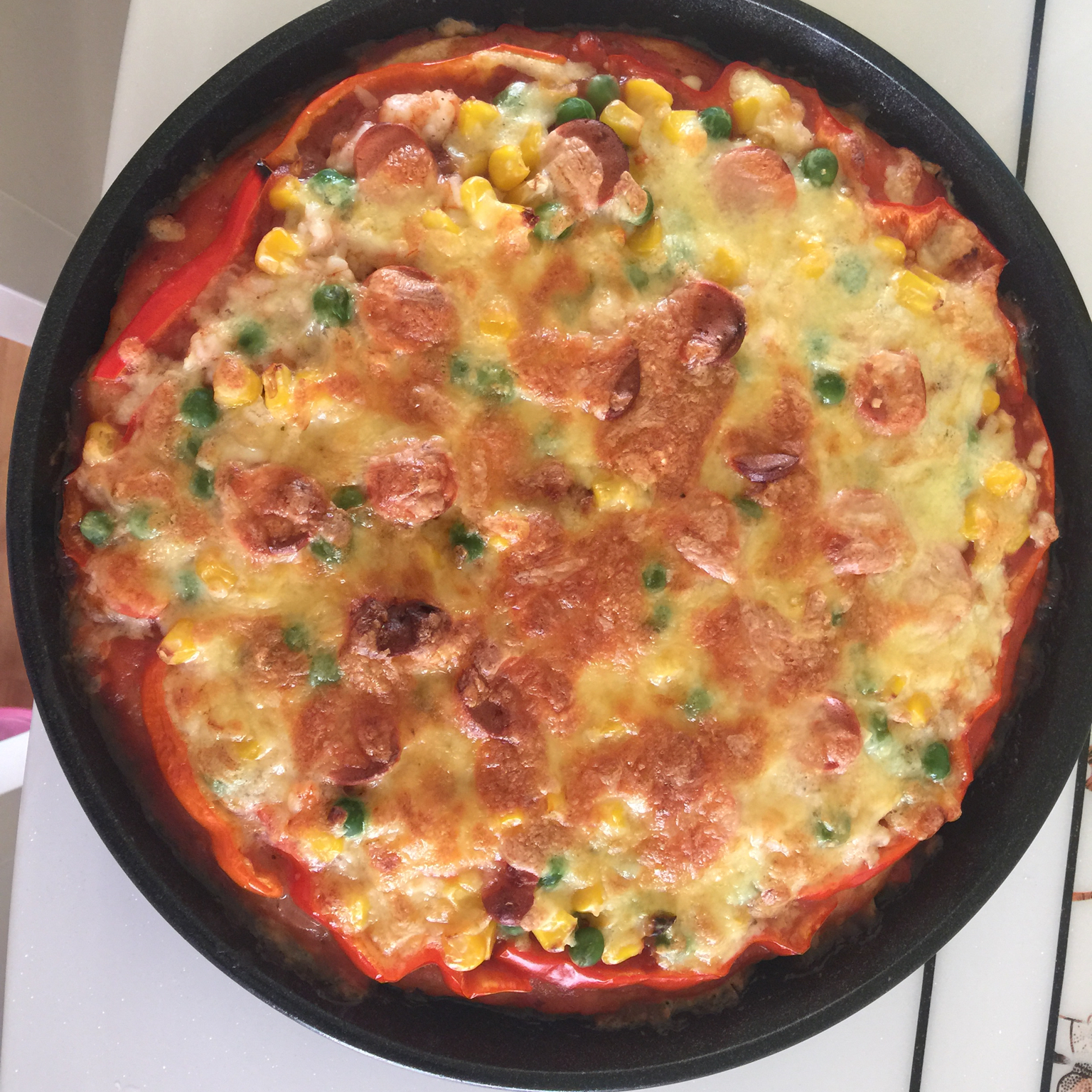 厚底鲜虾培根披萨