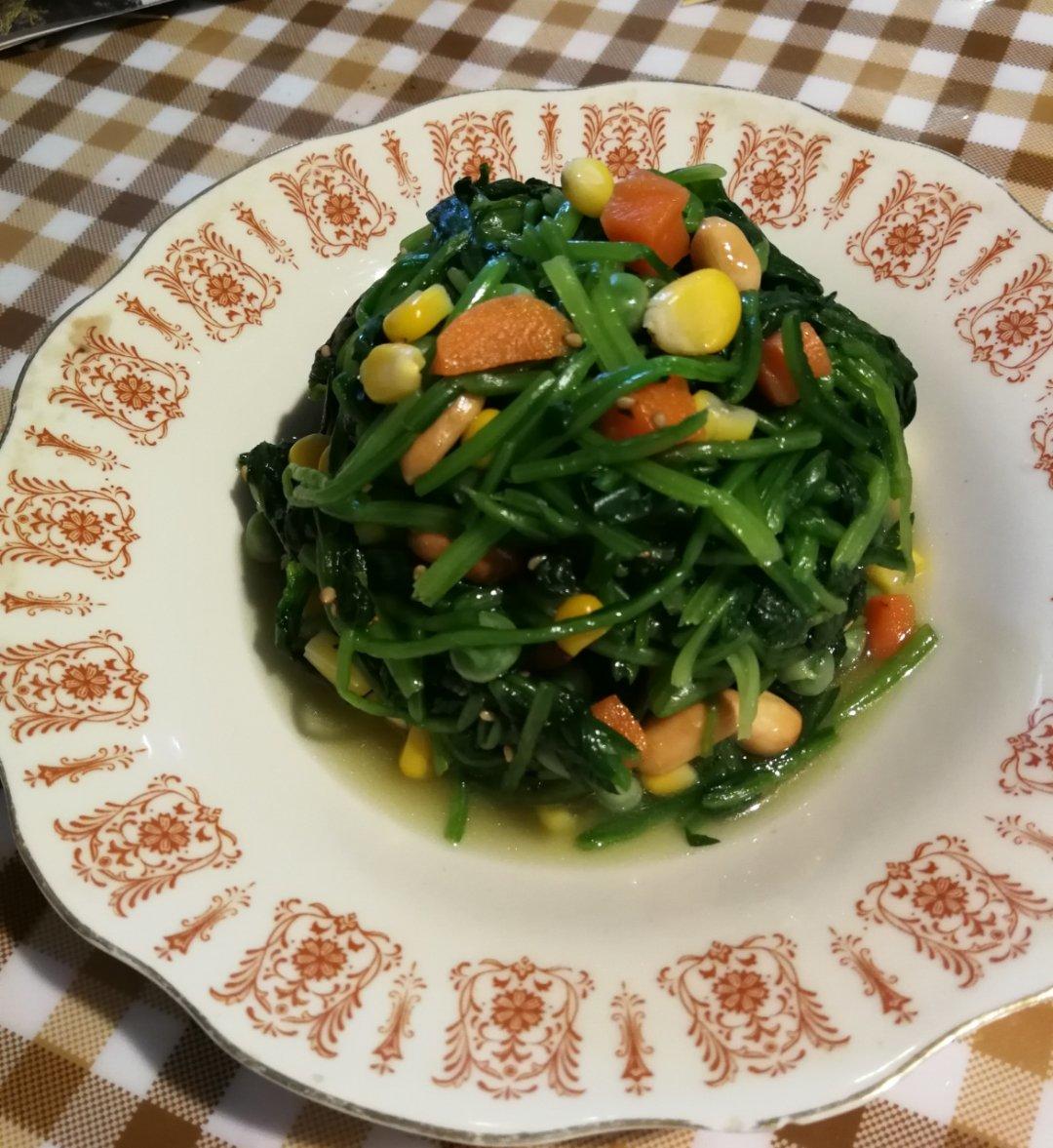 堂妈小厨——鸡蛋皮拌菠菜