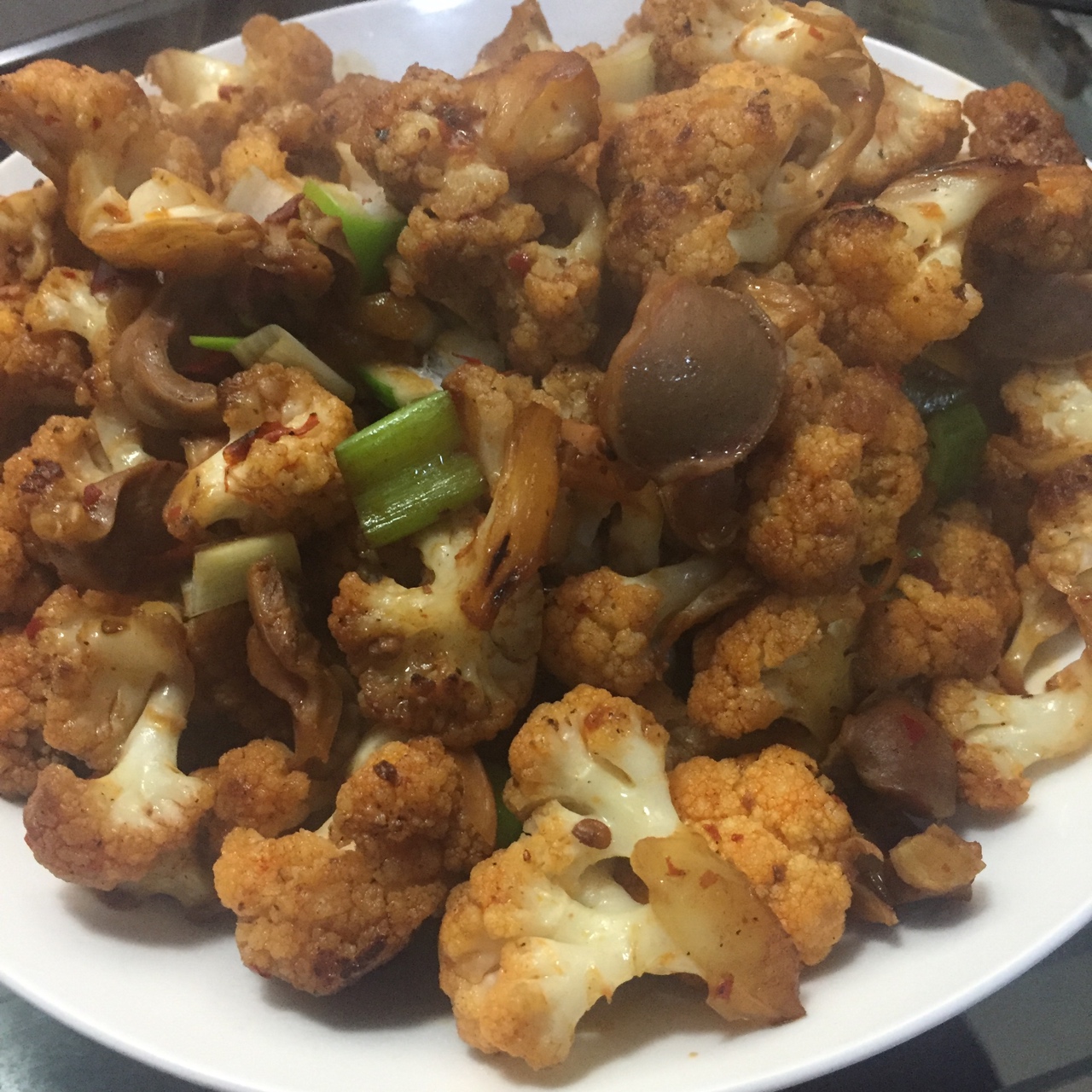 干锅鸡胗炒花菜
