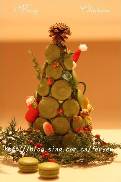 抹茶马卡龙圣诞树的做法