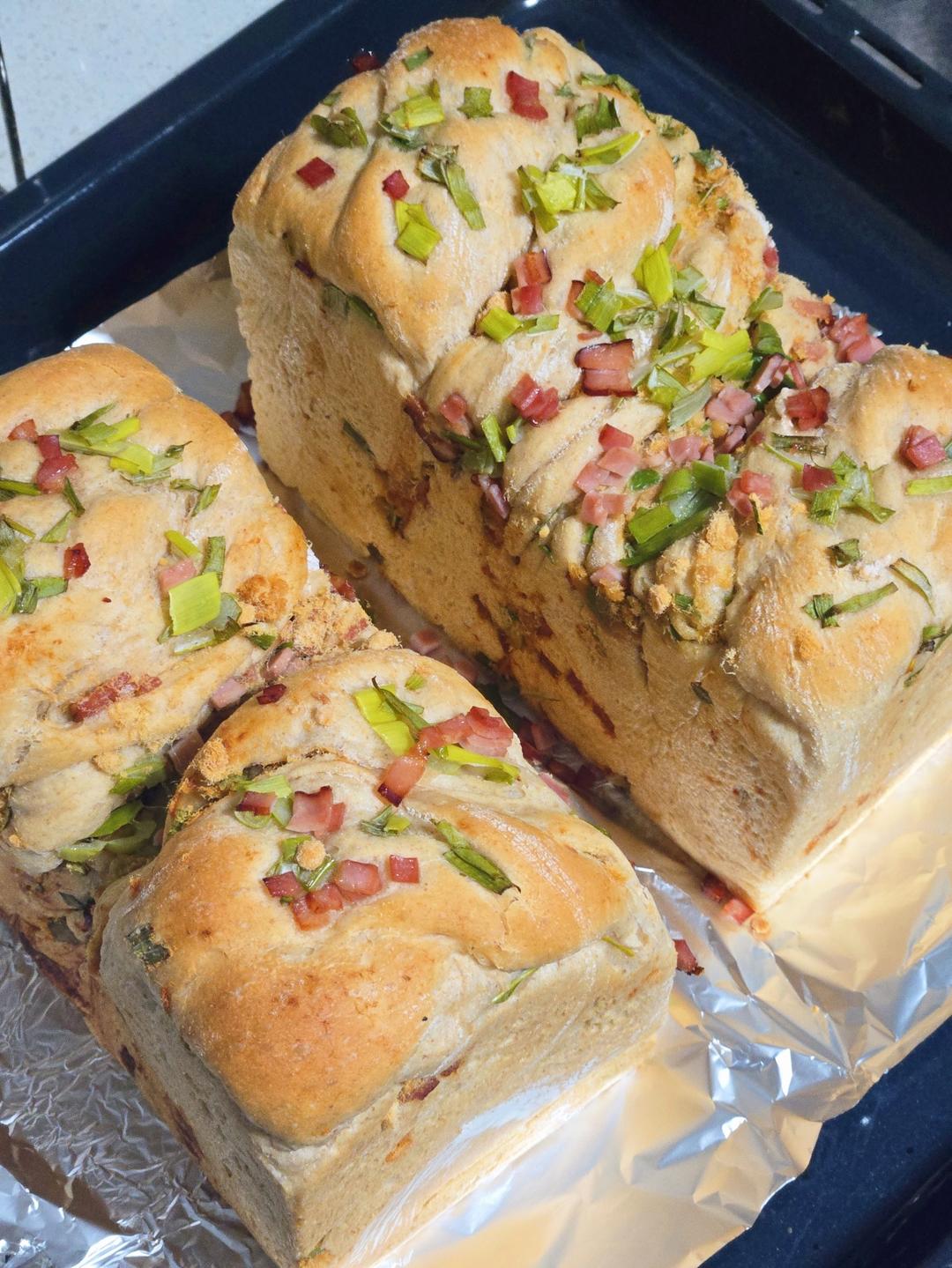 咸味面包天花板！香葱肉松吐司🍞