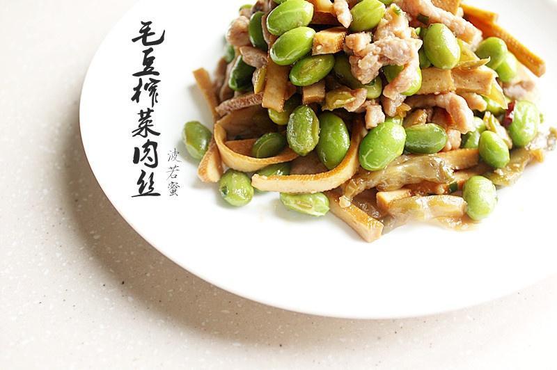 家常毛豆榨菜肉丝的做法