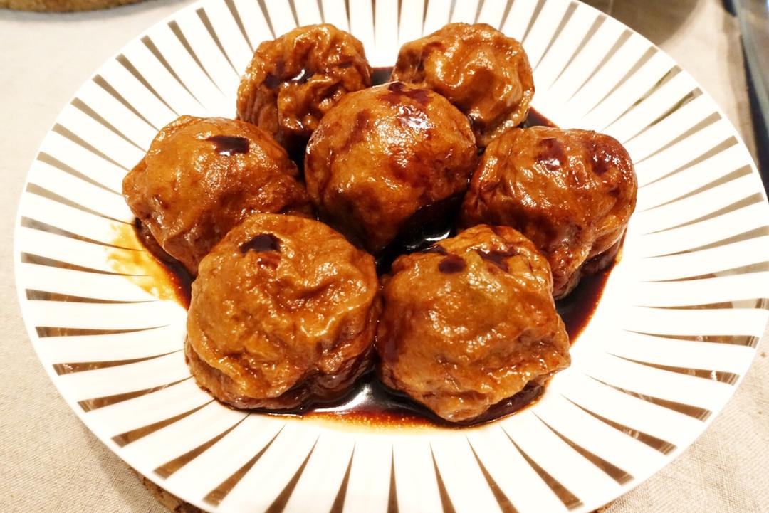 红烧油面筋塞肉