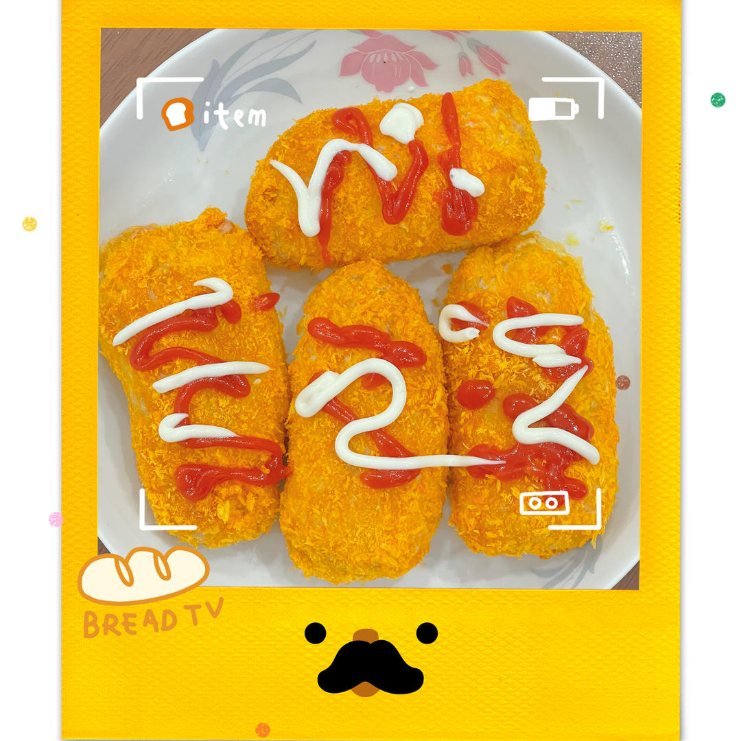 手抓饼版芝士拉丝热狗棒