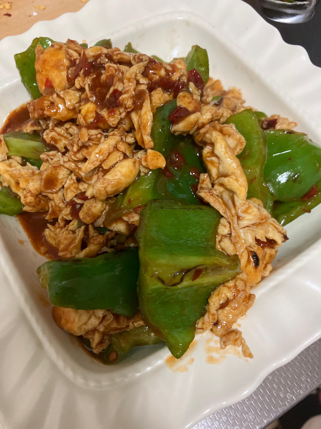 超级下饭的虎皮青椒炒鸡蛋！三碗饭都不够