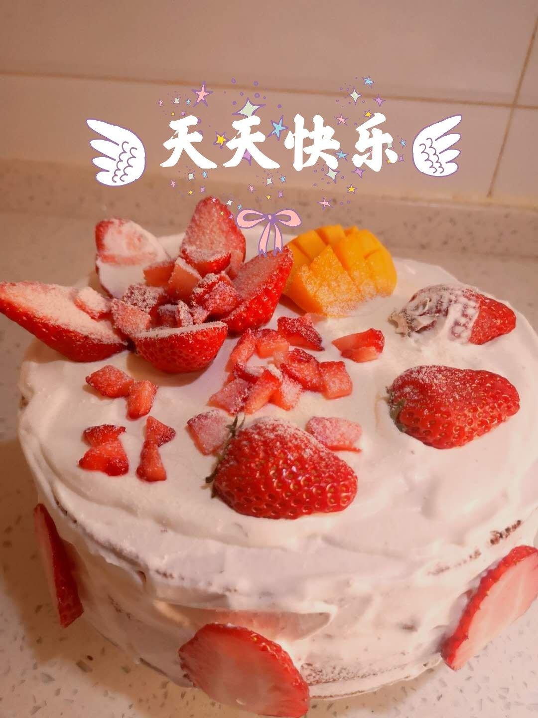 不会抹奶油也可以做的水果裸蛋糕～