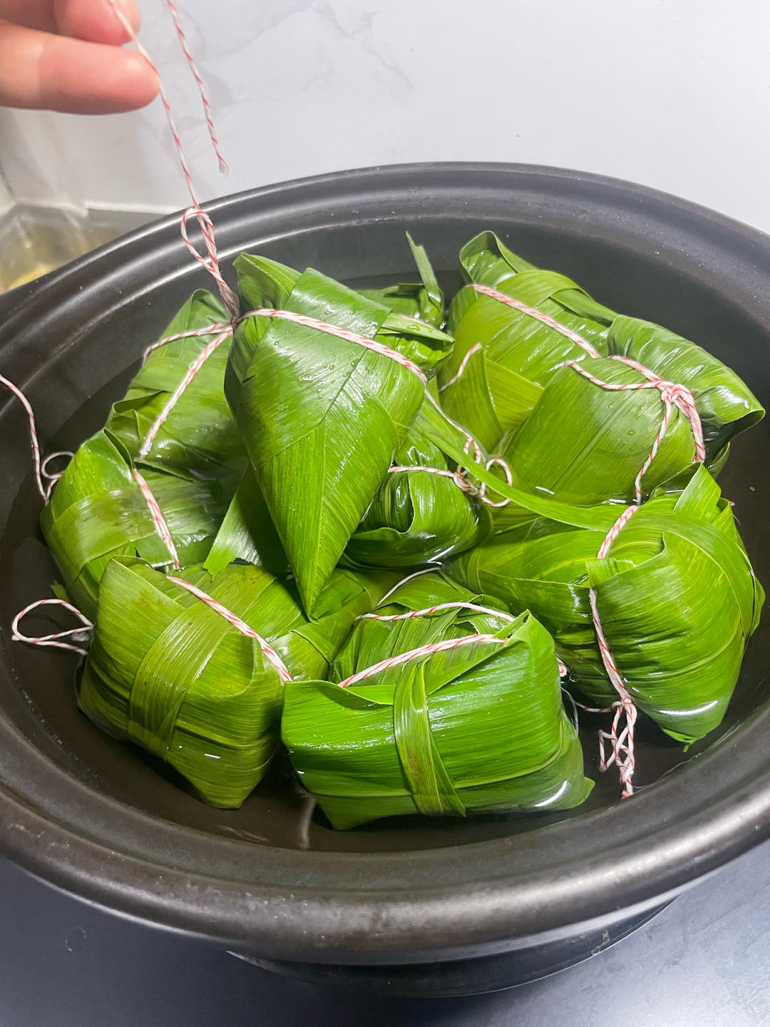 端午包粽子-粘糯清水白粽