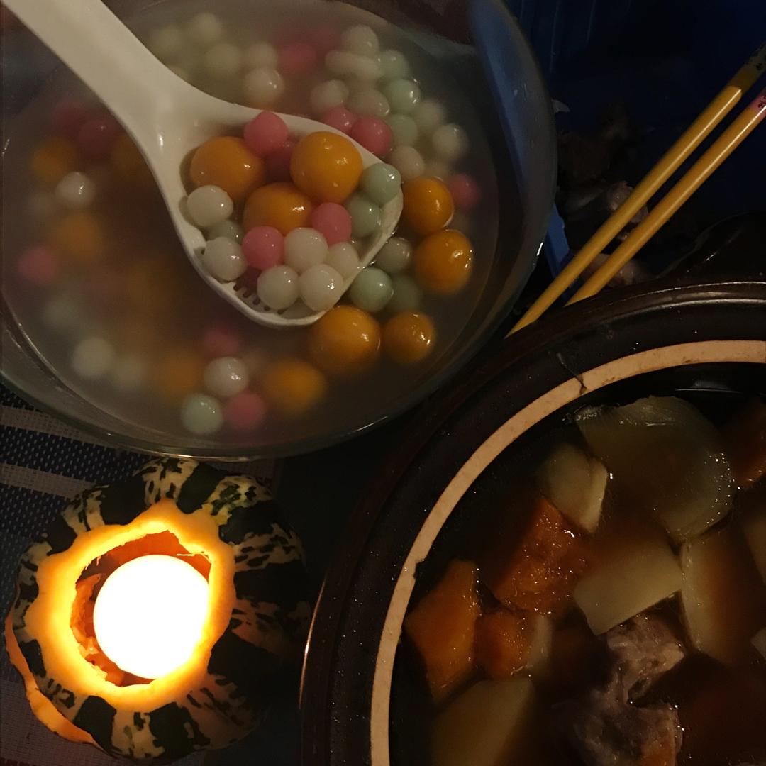 手工南瓜汤圆