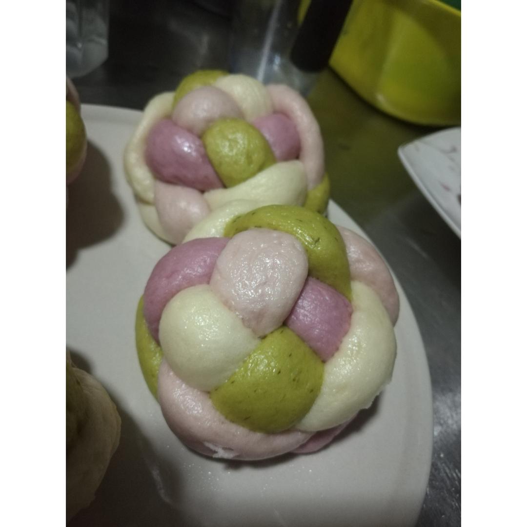 彩色绣球馒头