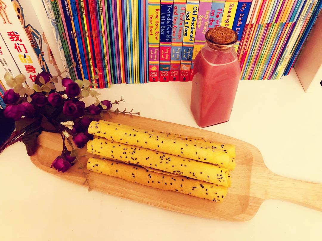 堂妈教你做脆脆的黑芝麻蛋卷