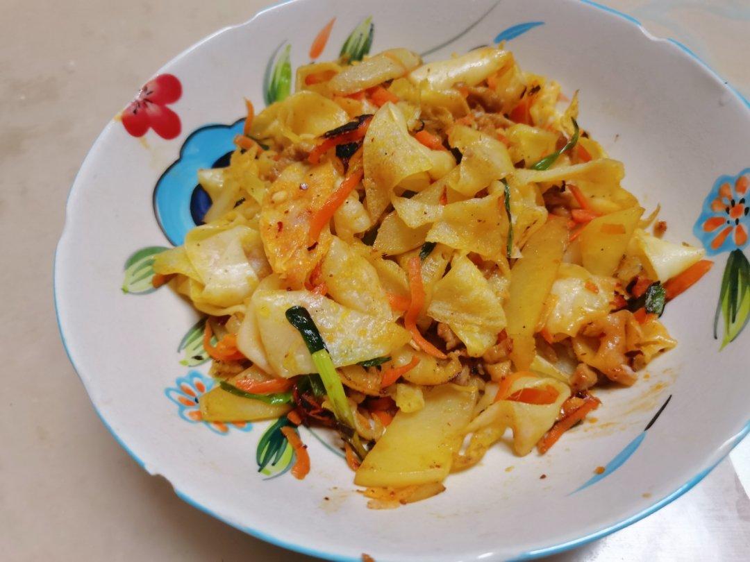 炒煎饼。（西北家常）