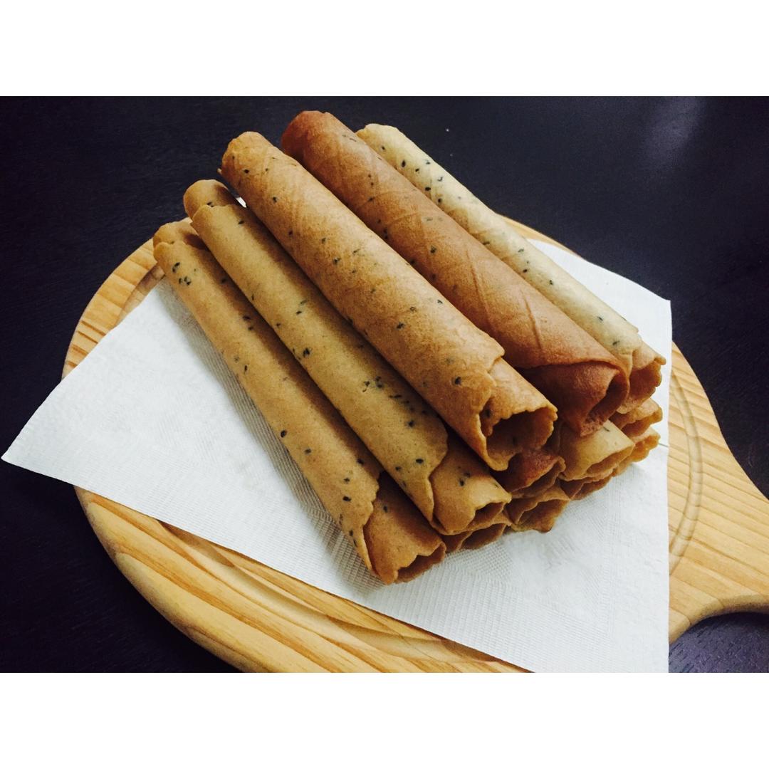 扬尘一二做的黑芝麻香酥蛋卷