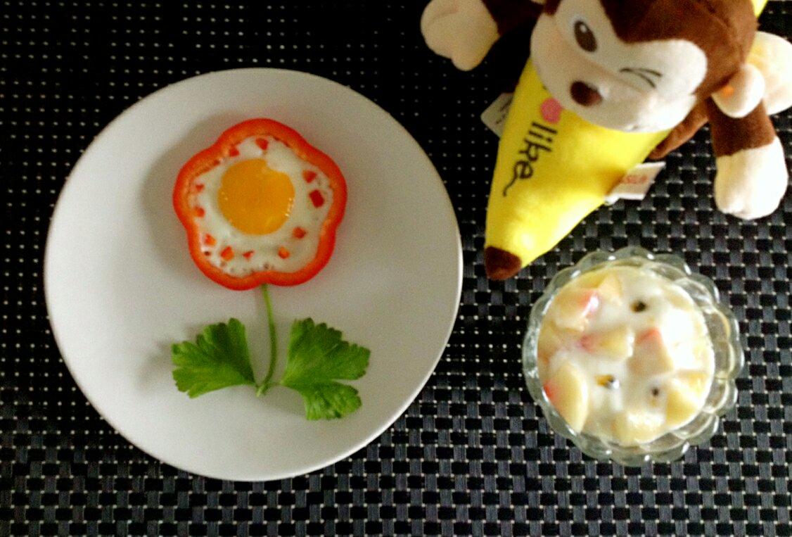 甜椒鸡蛋太阳花