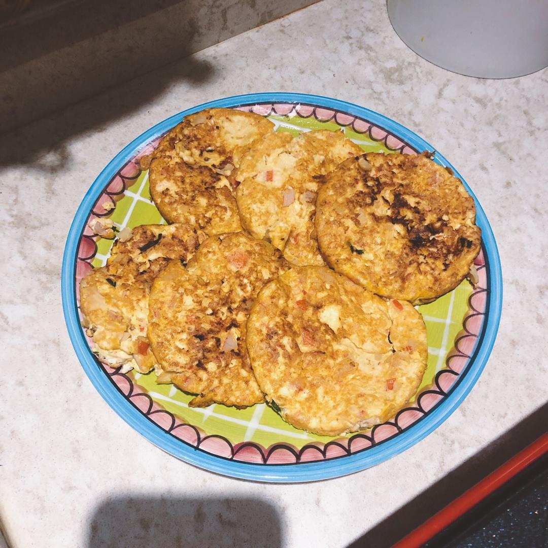 鸡蛋蟹柳豆腐饼