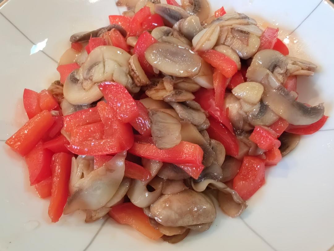 素炒鲜口蘑（白蘑菇），快手家常菜