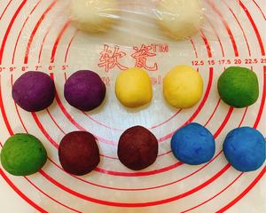 🌈一个配方👏做3种蛋黄酥｜🌃星空酥详细配色方案的做法 步骤8