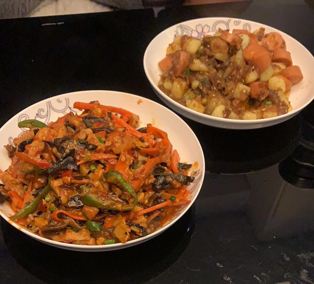 香辣孜然火腿土豆丁